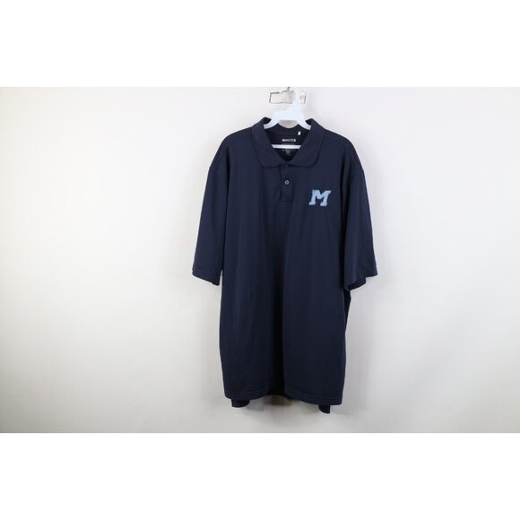 Adidas Golf Mens 3XL Sun Faded Block M University of Michigan Football Polo Blue - Picture 1 of 16